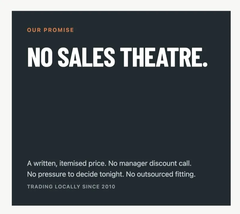 Sekcja nowej strony „No sales theatre” na telefonie