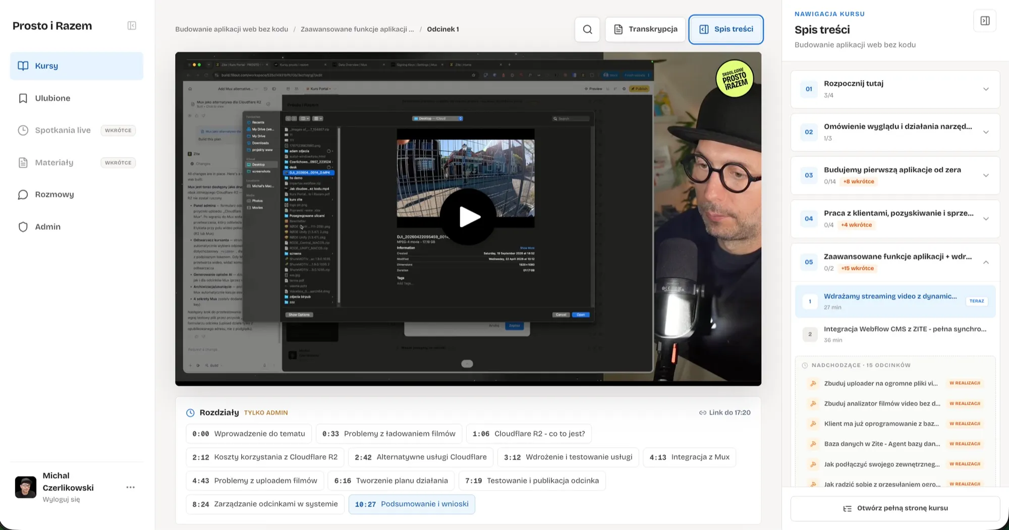 Portal Prosto i Razem: lekcja wideo z rozdziałami, transkrypcją i spisem treści