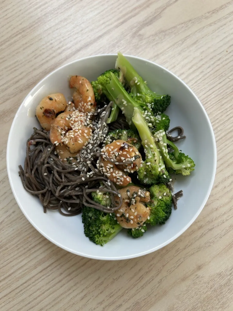 Makaron soba z krewetkami
